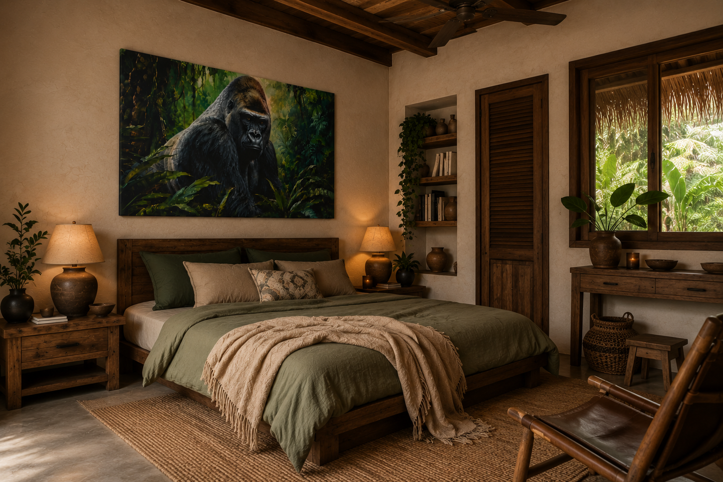 Gorilla Jungle Matte Canvas Print — Stretched Wall Art