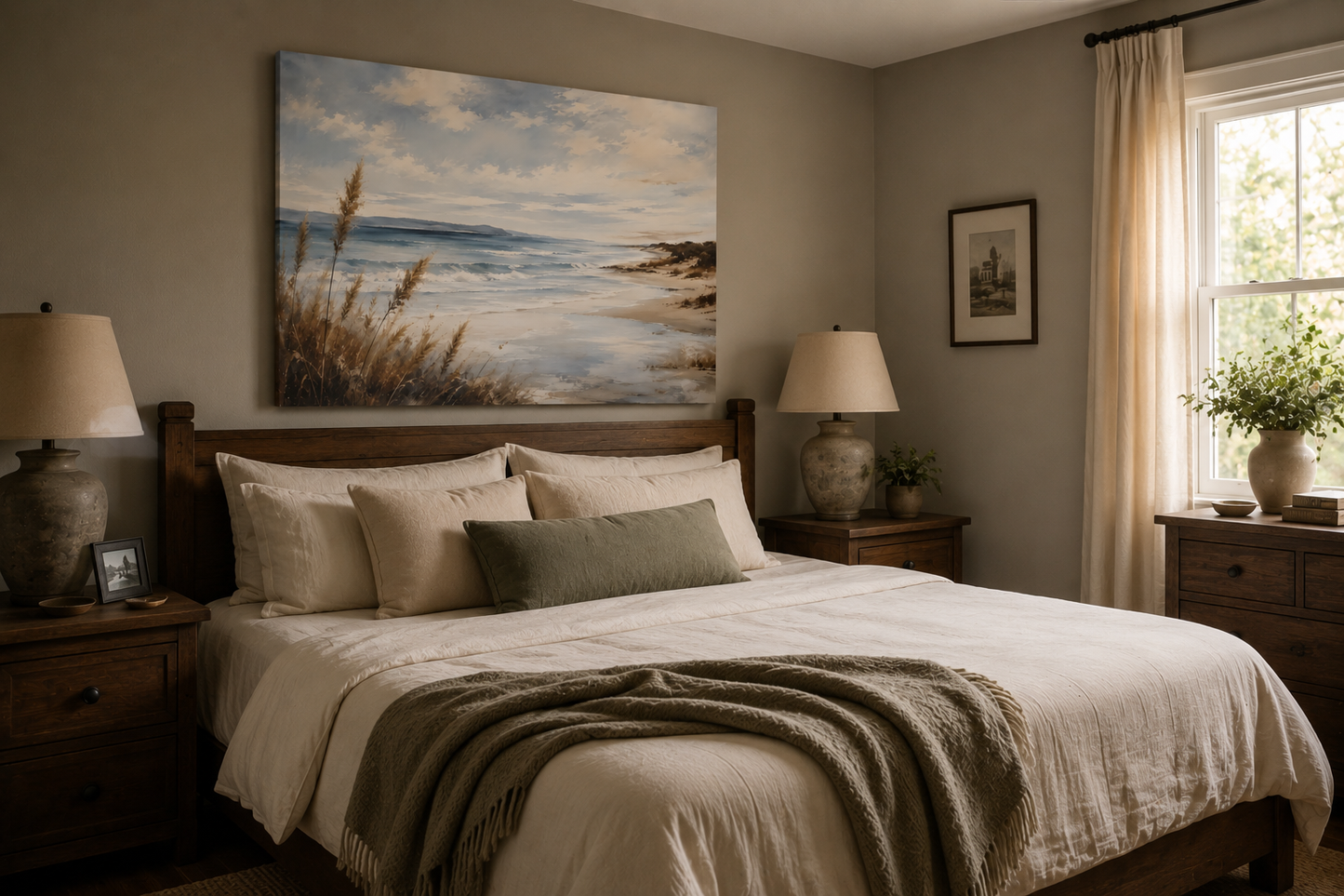 Seaside Serenity Matte Canvas Print — Coastal Beach Landscape Wall Art