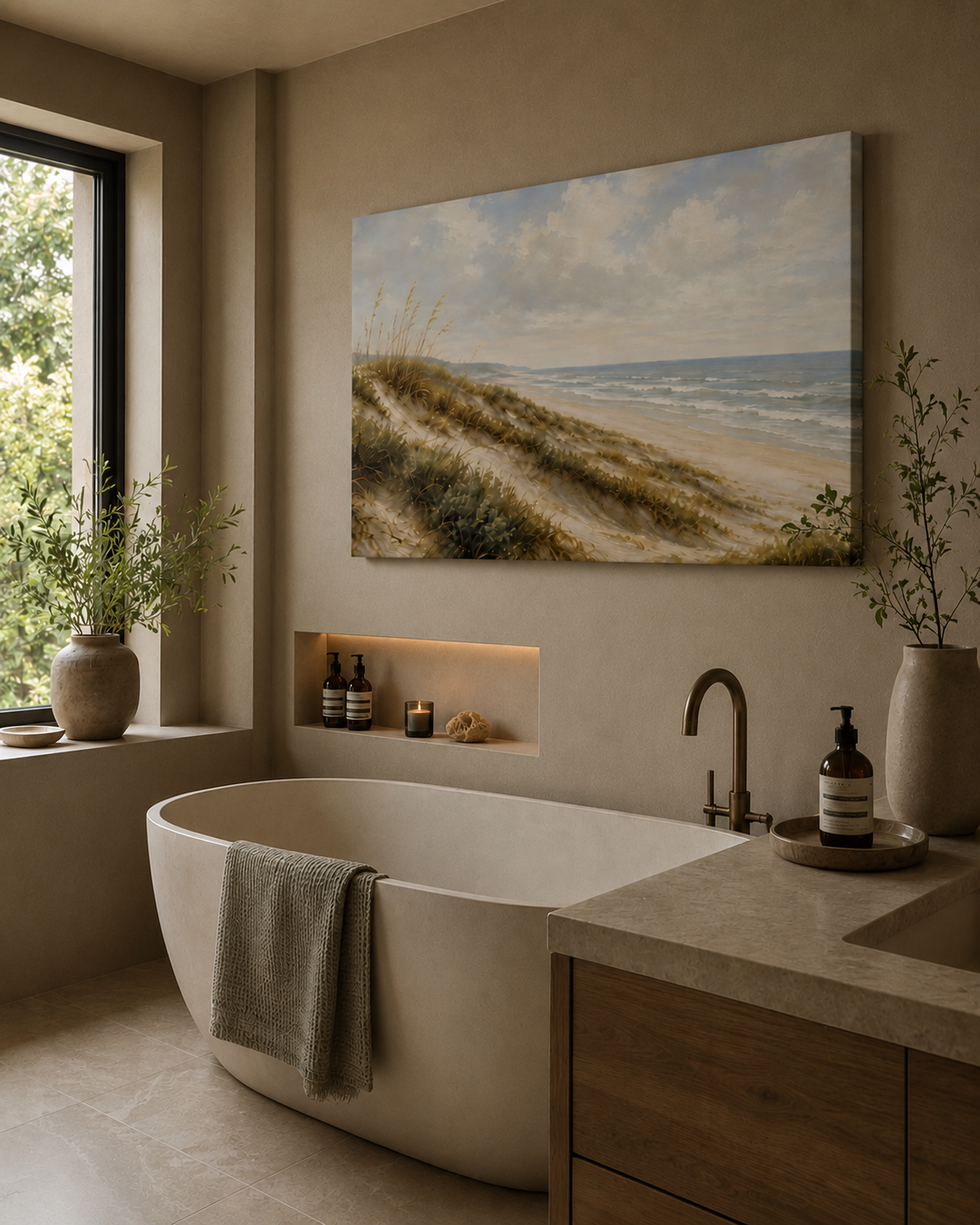 Coastal Dune Beach Canvas Print — Serene Seaside Wall Art