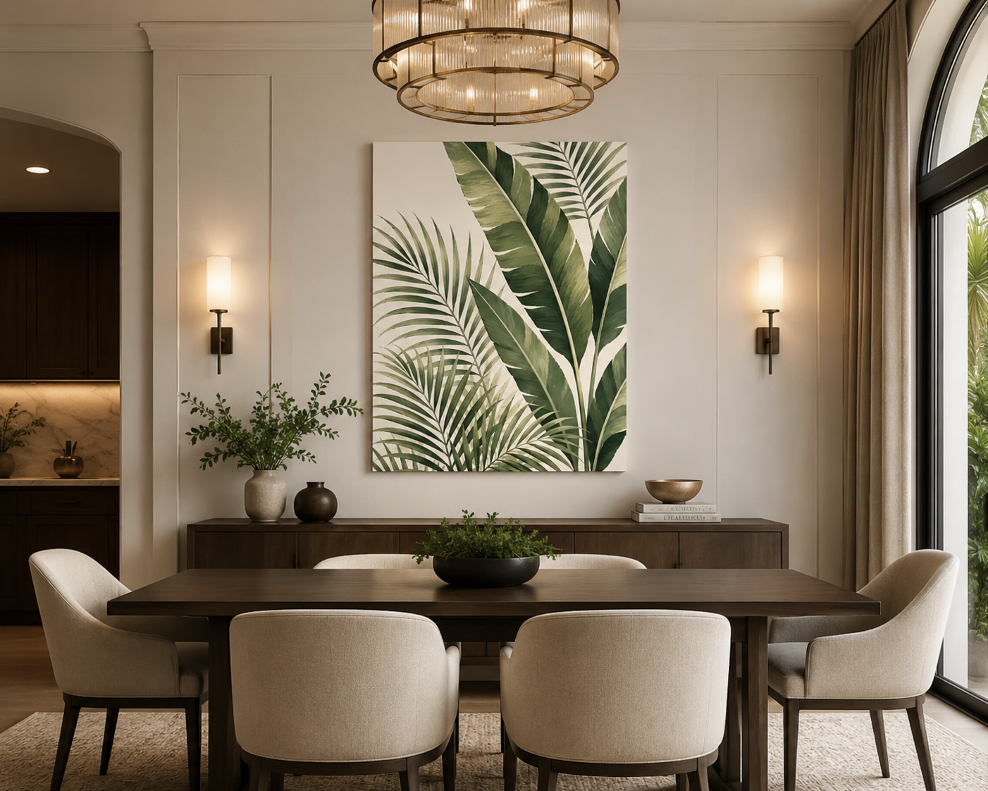 Tropical Palm Leaf Canvas Print - Large Statement Wall Art