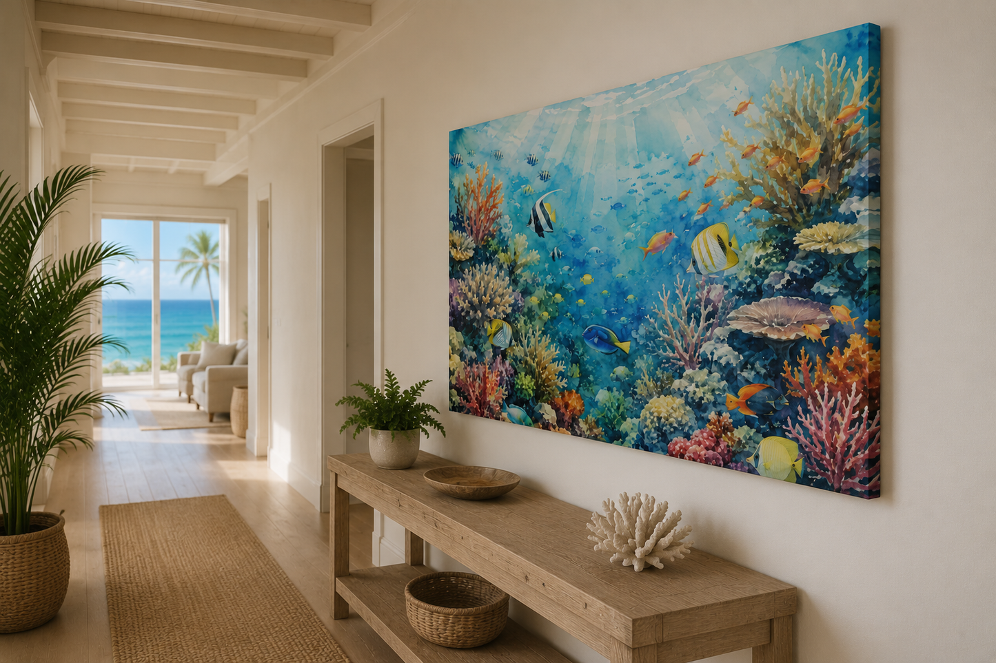 Underwater Coral Reef Canvas Print — Tropical Ocean Wall Art