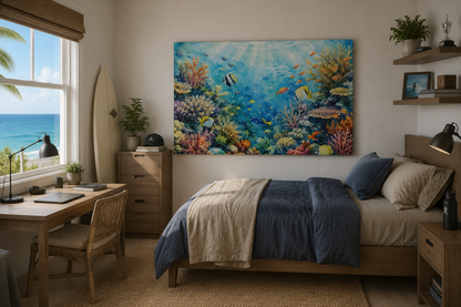 Underwater Coral Reef Canvas Print — Tropical Ocean Wall Art