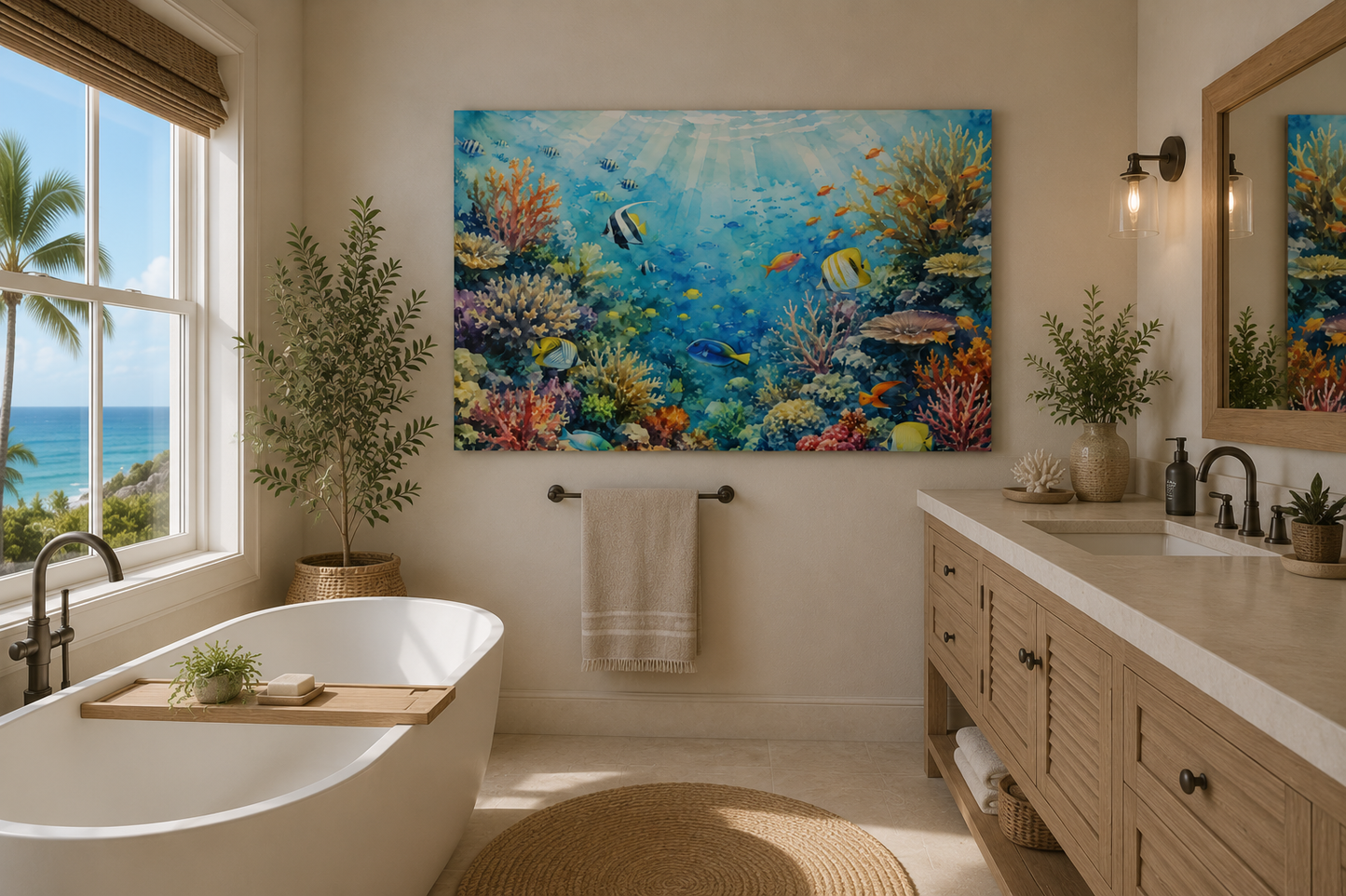 Underwater Coral Reef Canvas Print — Tropical Ocean Wall Art