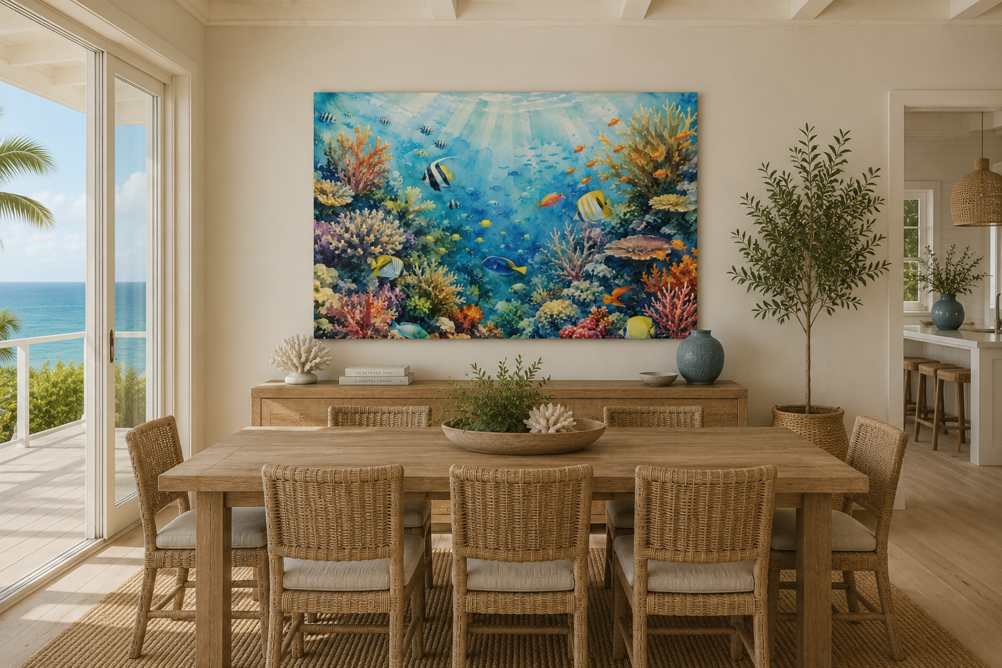 Underwater Coral Reef Canvas Print — Tropical Ocean Wall Art