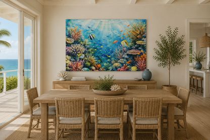 Underwater Coral Reef Canvas Print — Tropical Ocean Wall Art