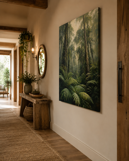 Rainforest Ferns Canvas Print — Lush Tropical Forest Wall Art