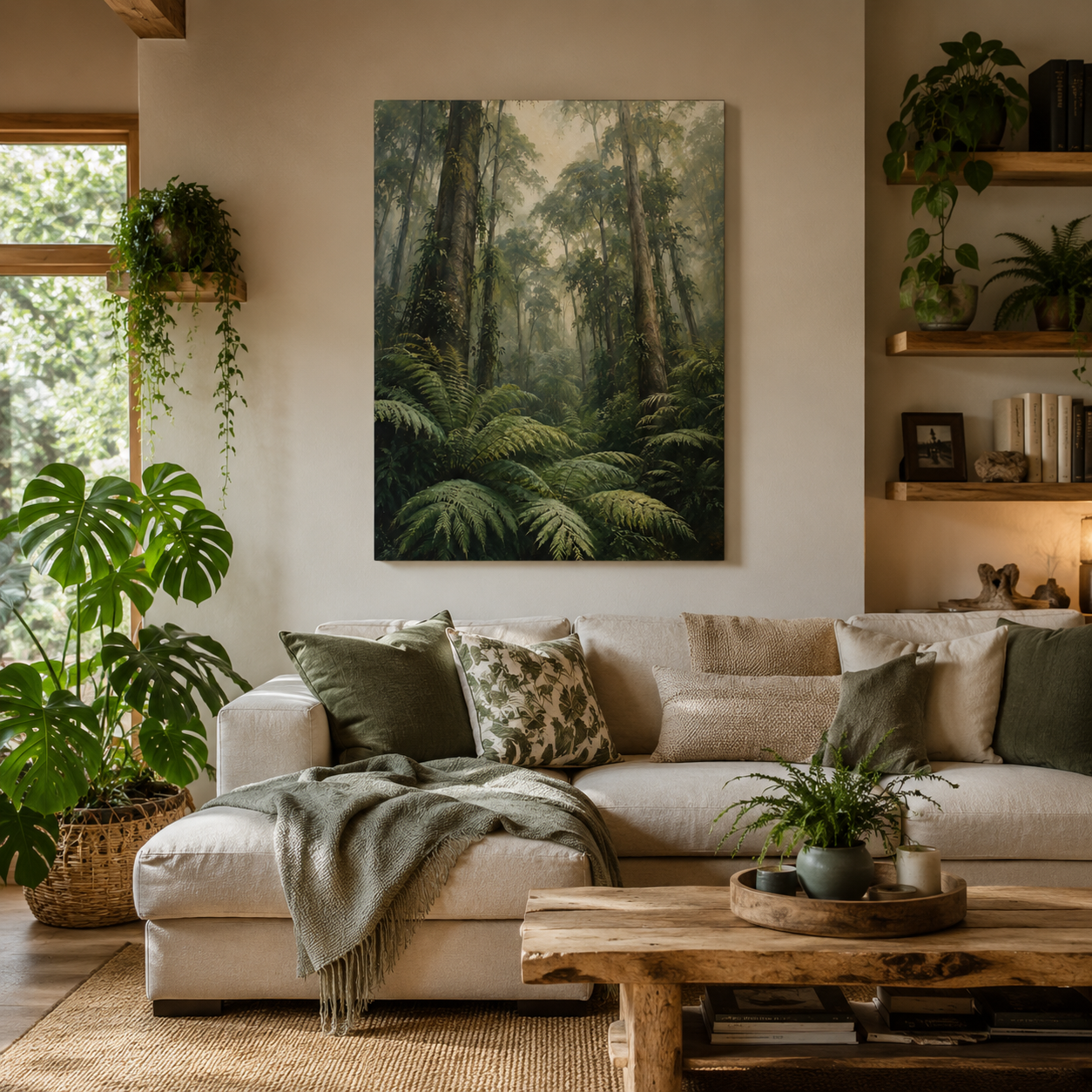 Rainforest Ferns Canvas Print — Lush Tropical Forest Wall Art
