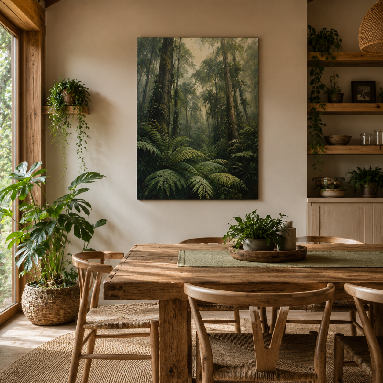 Rainforest Ferns Canvas Print — Lush Tropical Forest Wall Art