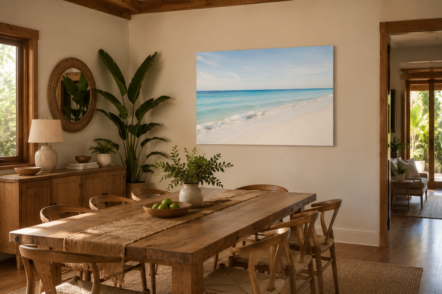 Coastal Serenity Beach Canvas Print — Matte Stretched Wall Art