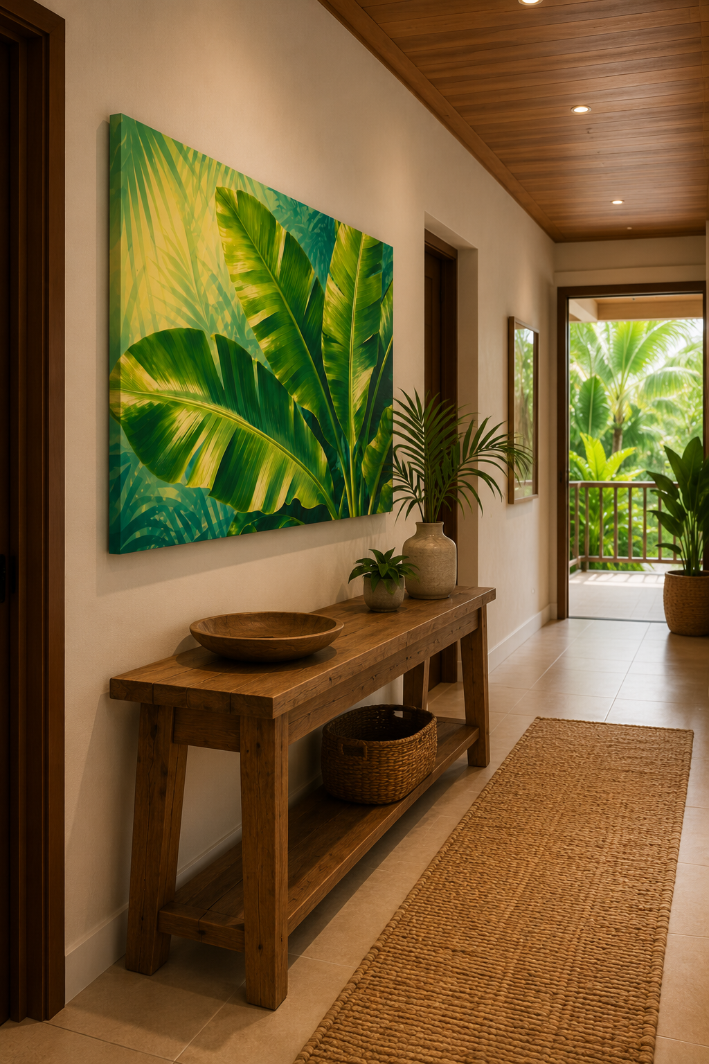 Tropical Banana Leaf - Matte Canvas Wall Art