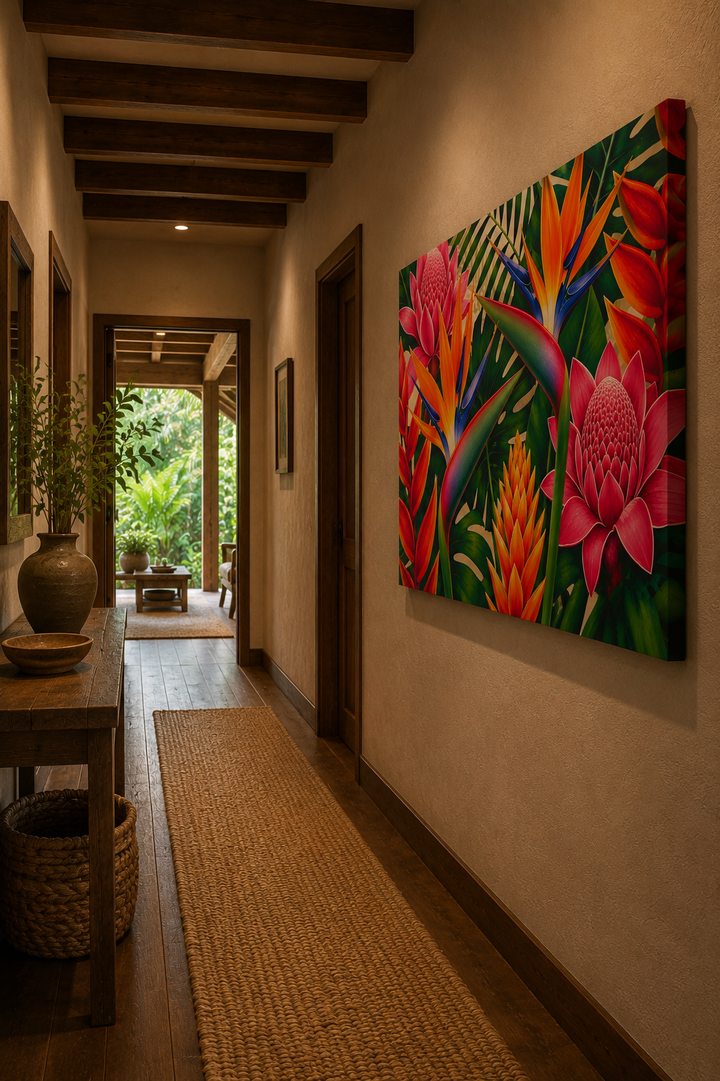 Tropical Floral Canvas Print — Vibrant Bird of Paradise Wall Art