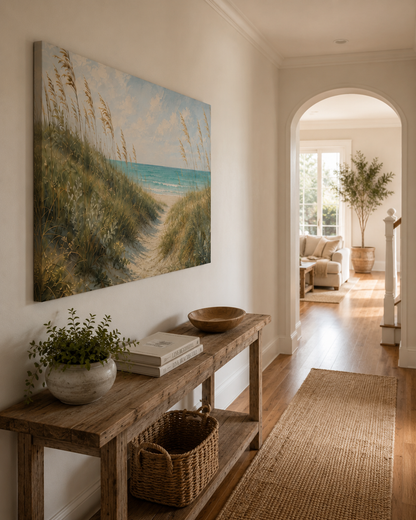 Coastal Dune Path Matte Canvas Print — Stretched Beach Wall Art