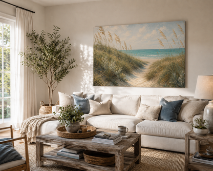 Coastal Dune Path Matte Canvas Print — Stretched Beach Wall Art