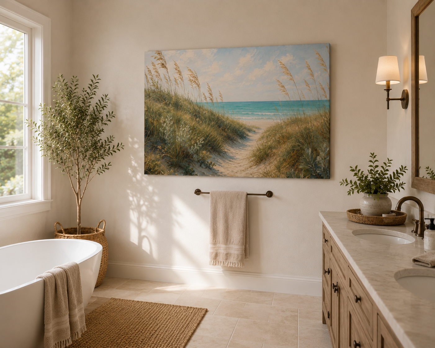 Coastal Dune Path Matte Canvas Print — Stretched Beach Wall Art