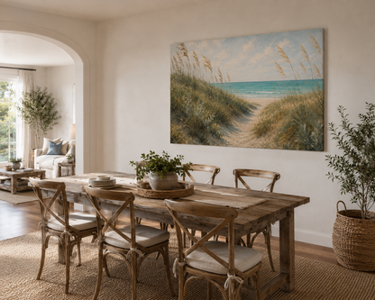 Coastal Dune Path Matte Canvas Print — Stretched Beach Wall Art