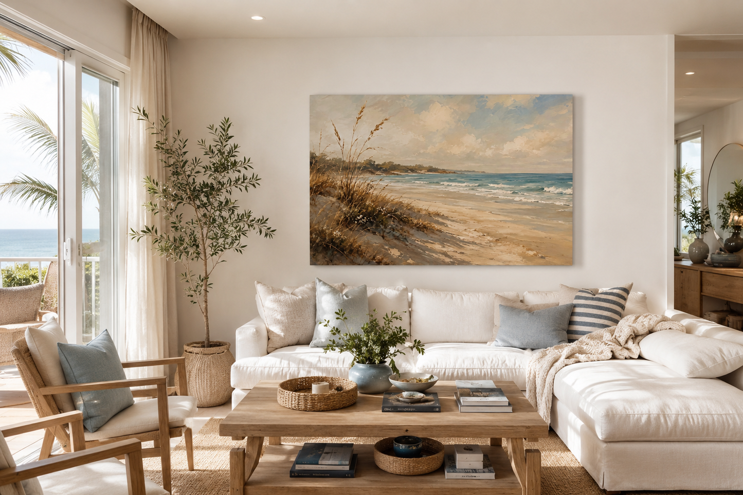 Seaside Dunes Matte Canvas Print — Coastal Beach Landscape Wall Art