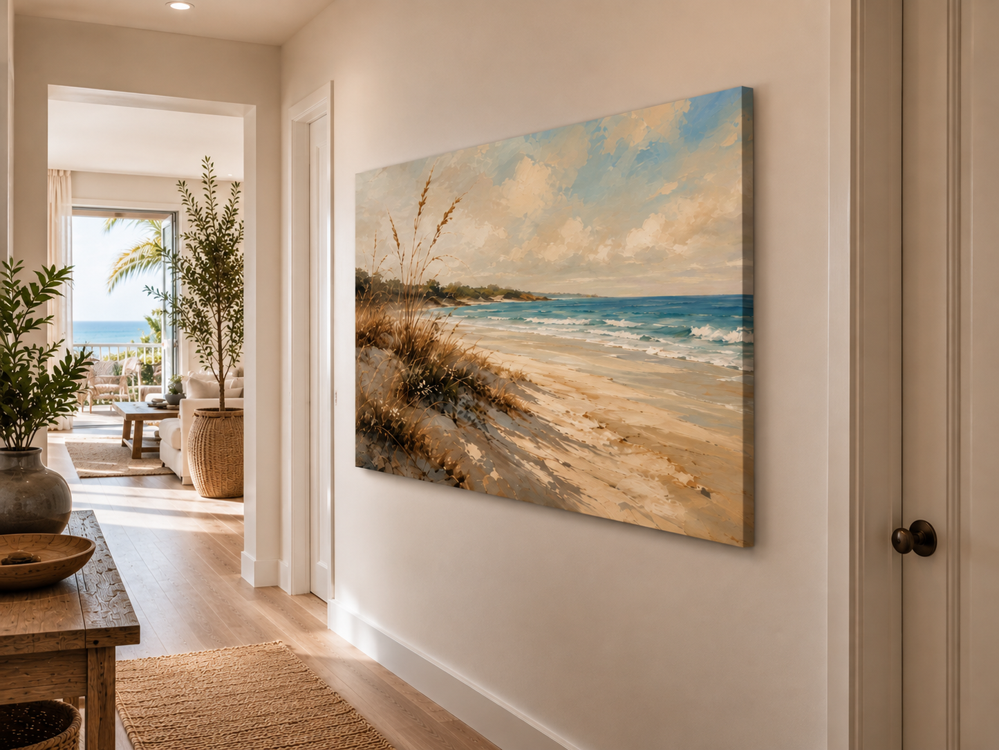 Seaside Dunes Matte Canvas Print — Coastal Beach Landscape Wall Art