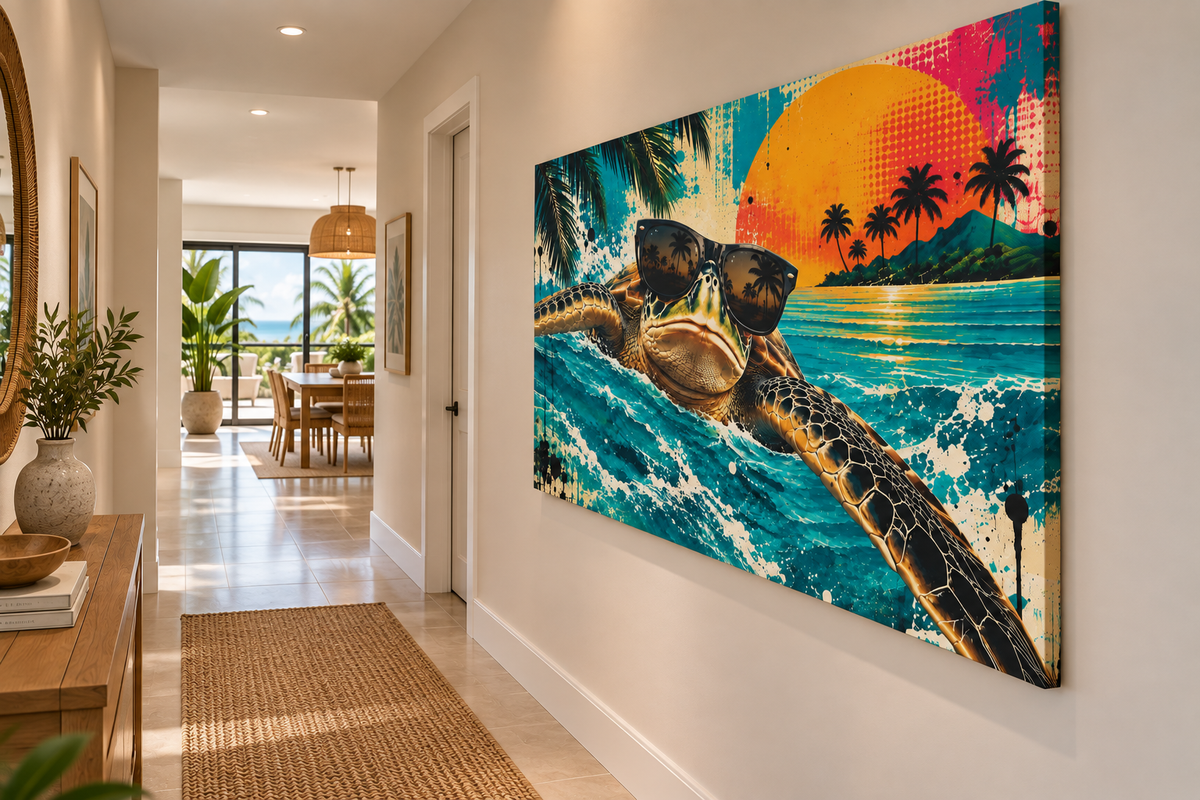 Sun-Soaked Sea Turtle