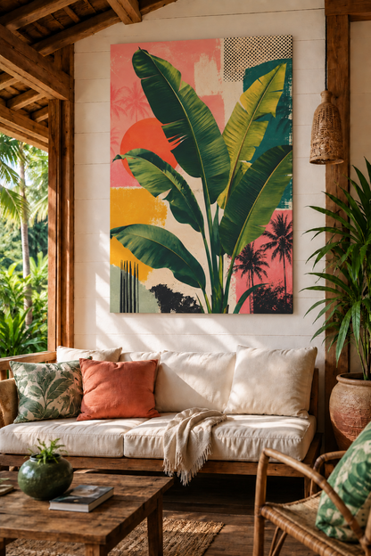 Tropical Banana Leaf Collage