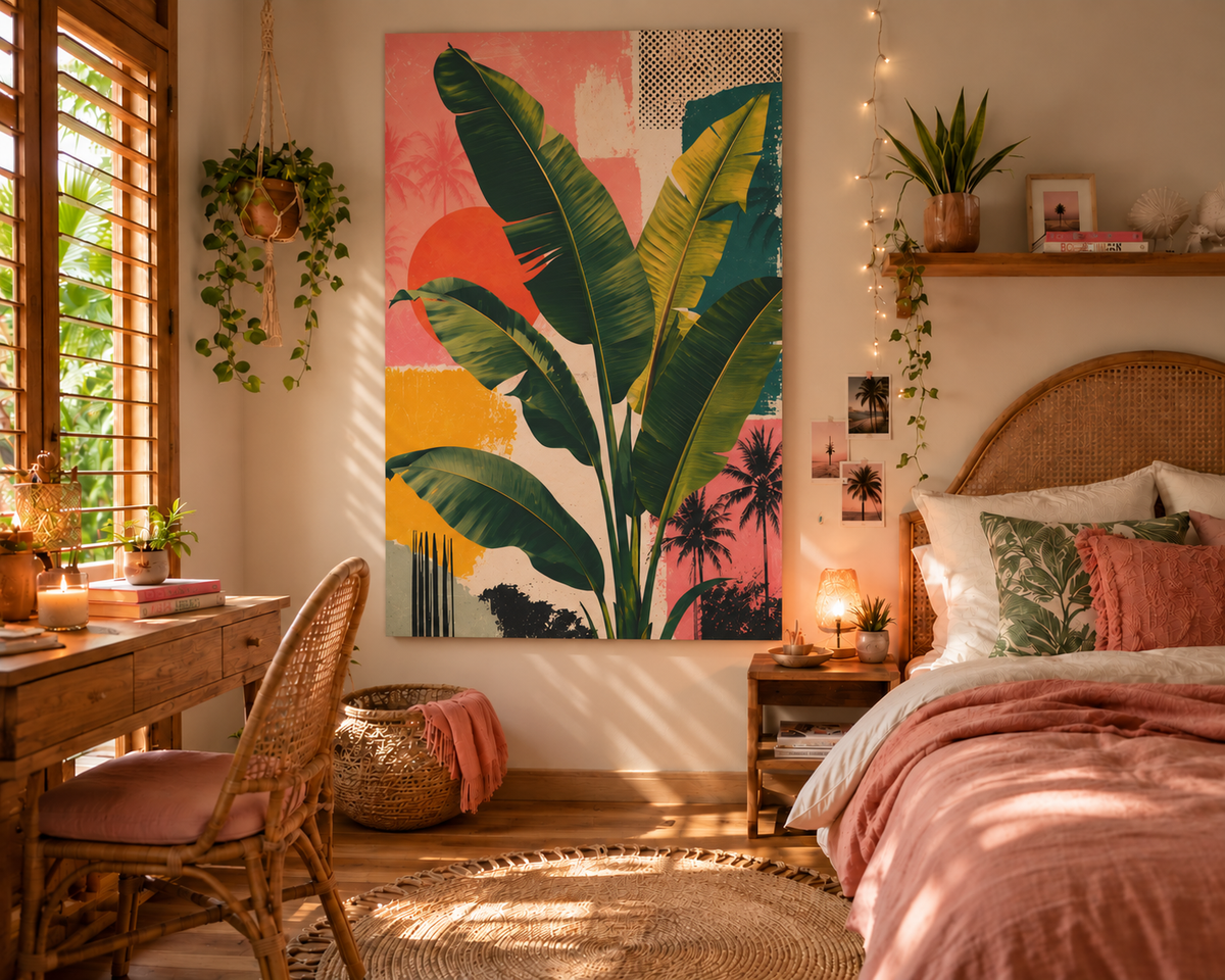 Tropical Banana Leaf Collage
