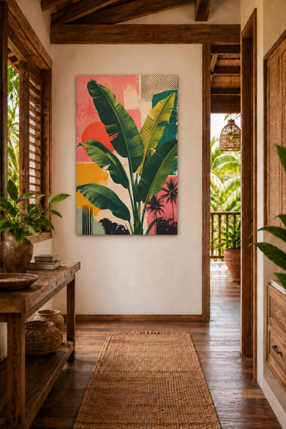 Tropical Banana Leaf Collage