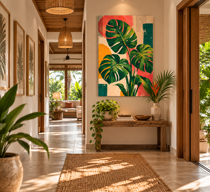 Vibrant Tropical Monstera -  Canvas Wall Art