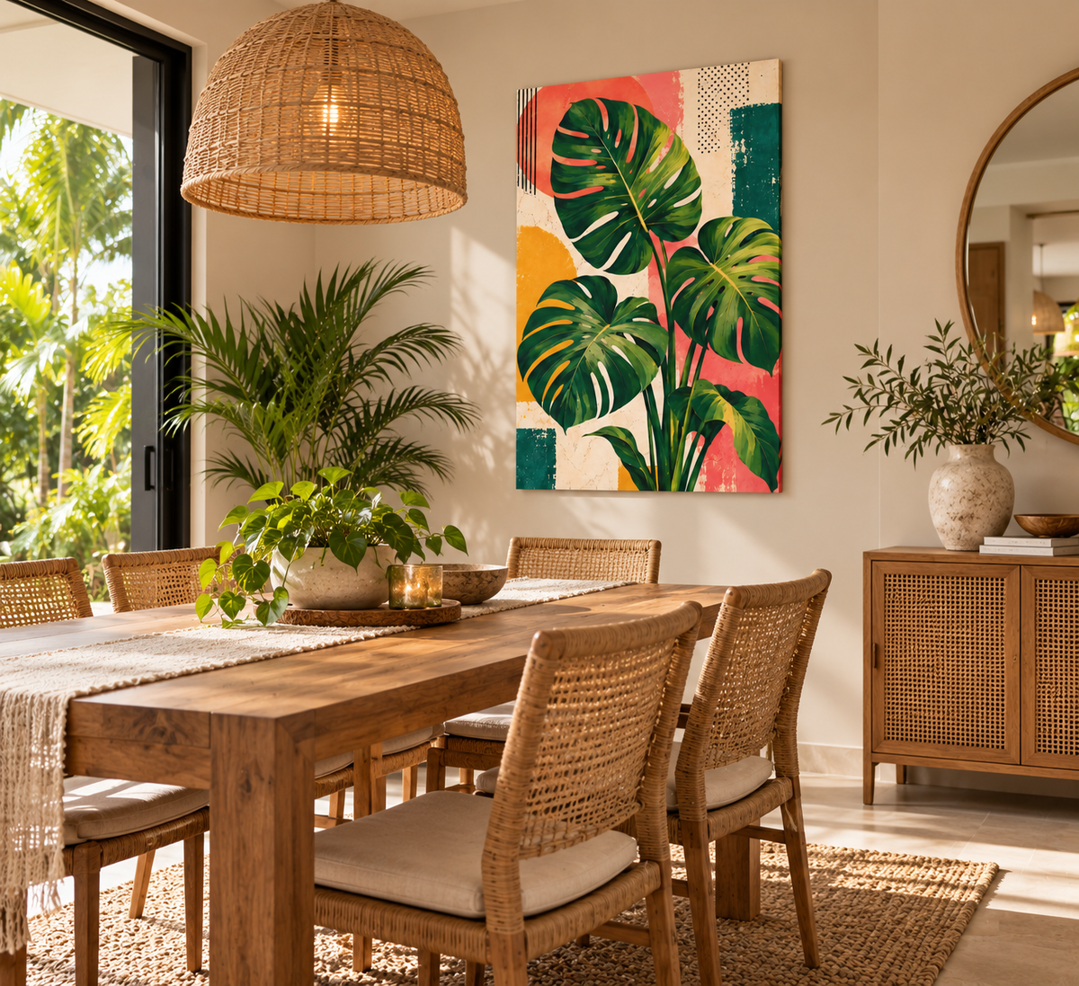 Vibrant Tropical Monstera -  Canvas Wall Art