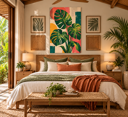 Vibrant Tropical Monstera -  Canvas Wall Art