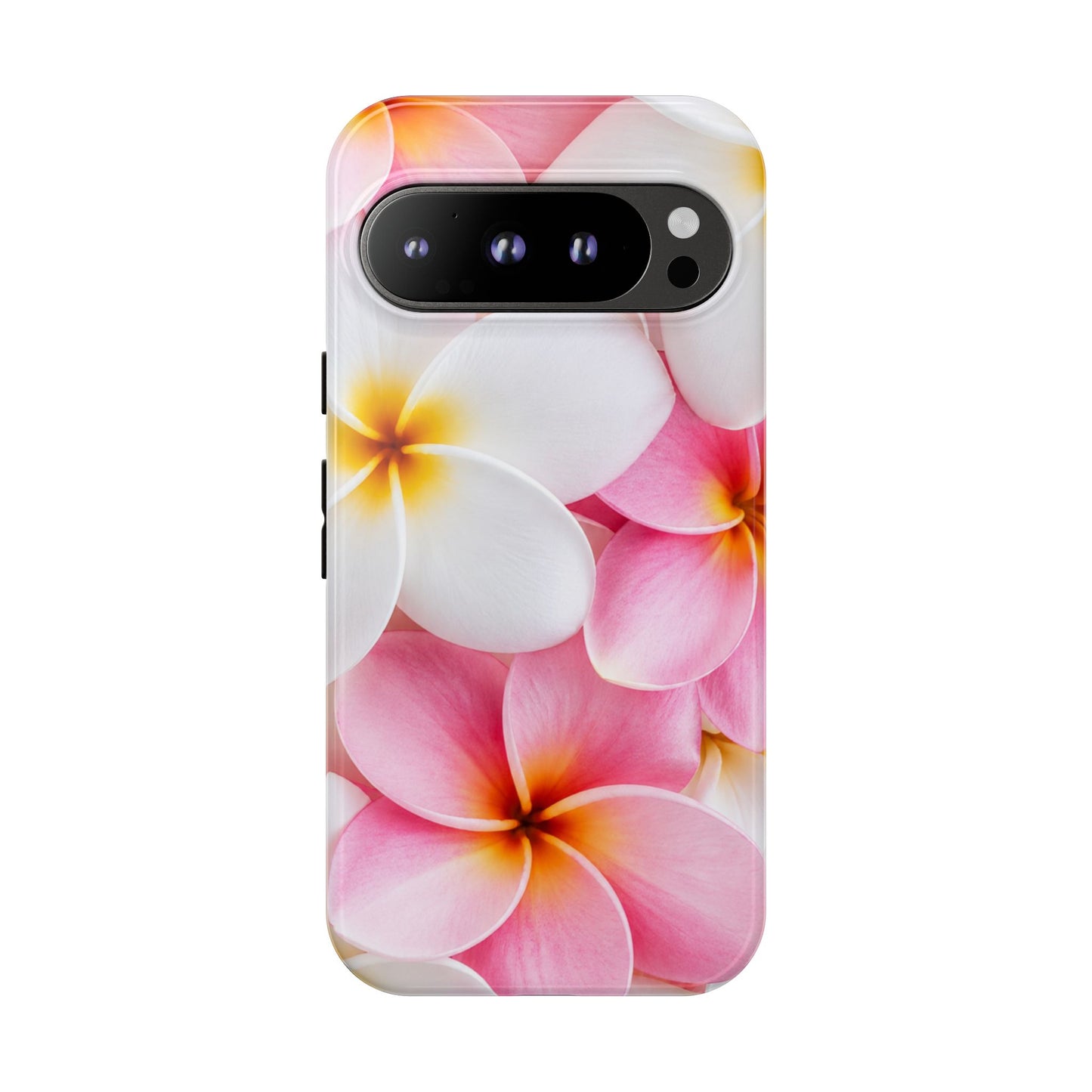 Plumeria Floral Tough Phone Case – Pink White Frangipani Protective Cover