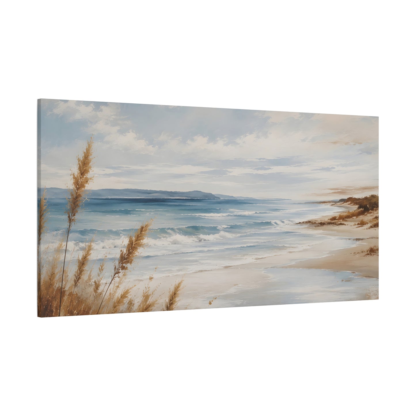Seaside Serenity Matte Canvas Print — Coastal Beach Landscape Wall Art