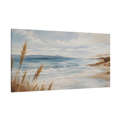 Seaside Serenity Matte Canvas Print — Coastal Beach Landscape Wall Art