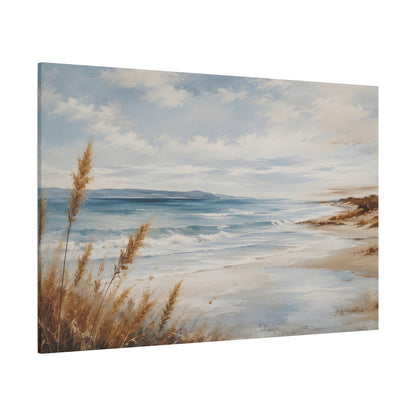 Canvas print of a beach scene with waves and sky.