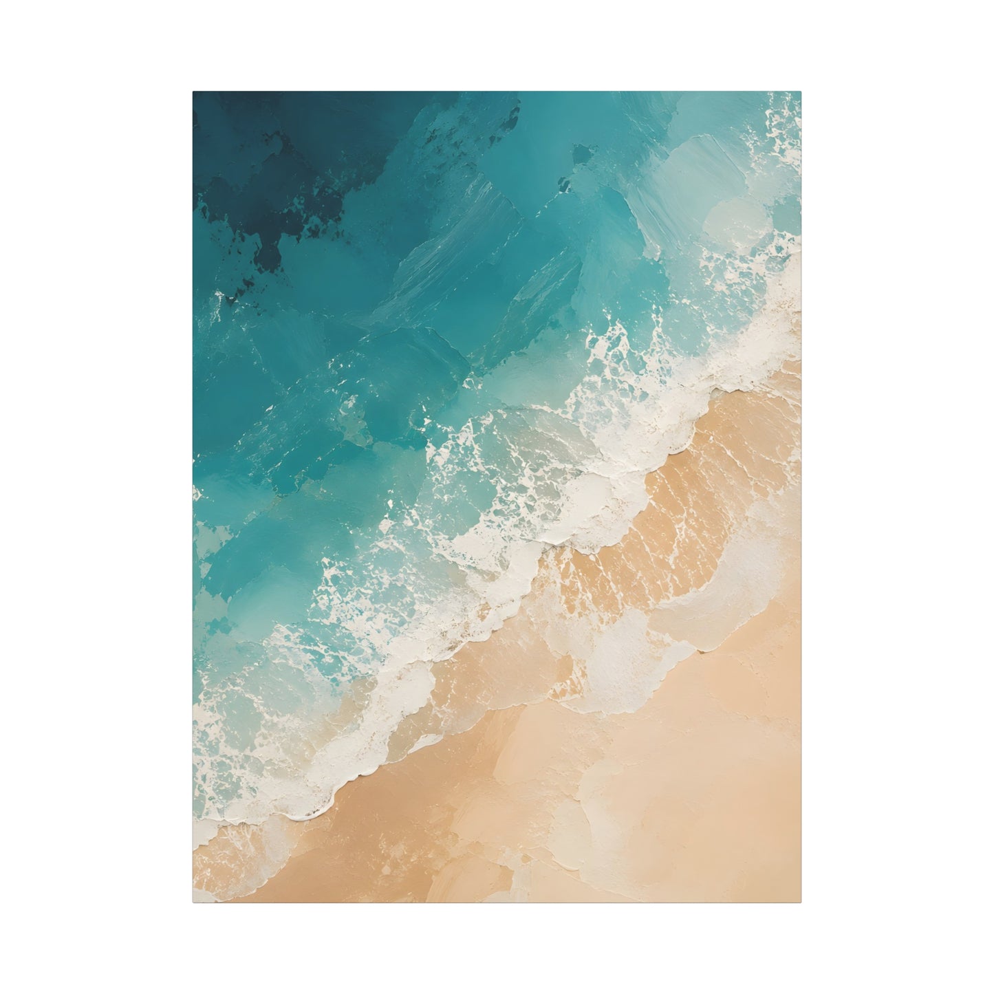 Beach Waves Matte Canvas Print - Ocean Shore Wall Art, Stretched 1.25"