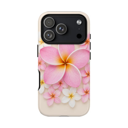 Pink Plumeria Phone Case — Tropical Floral iPhone Protector