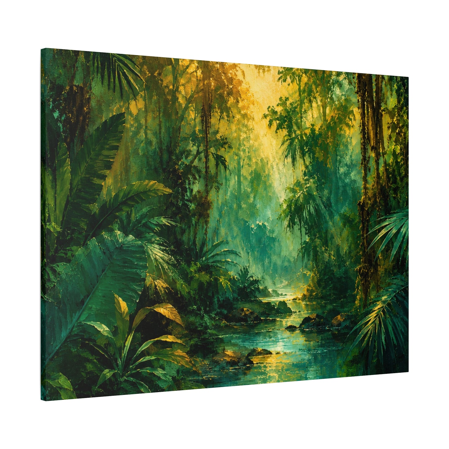 Jungle Sunrise Canvas Print — Lush Tropical Forest Wall Art