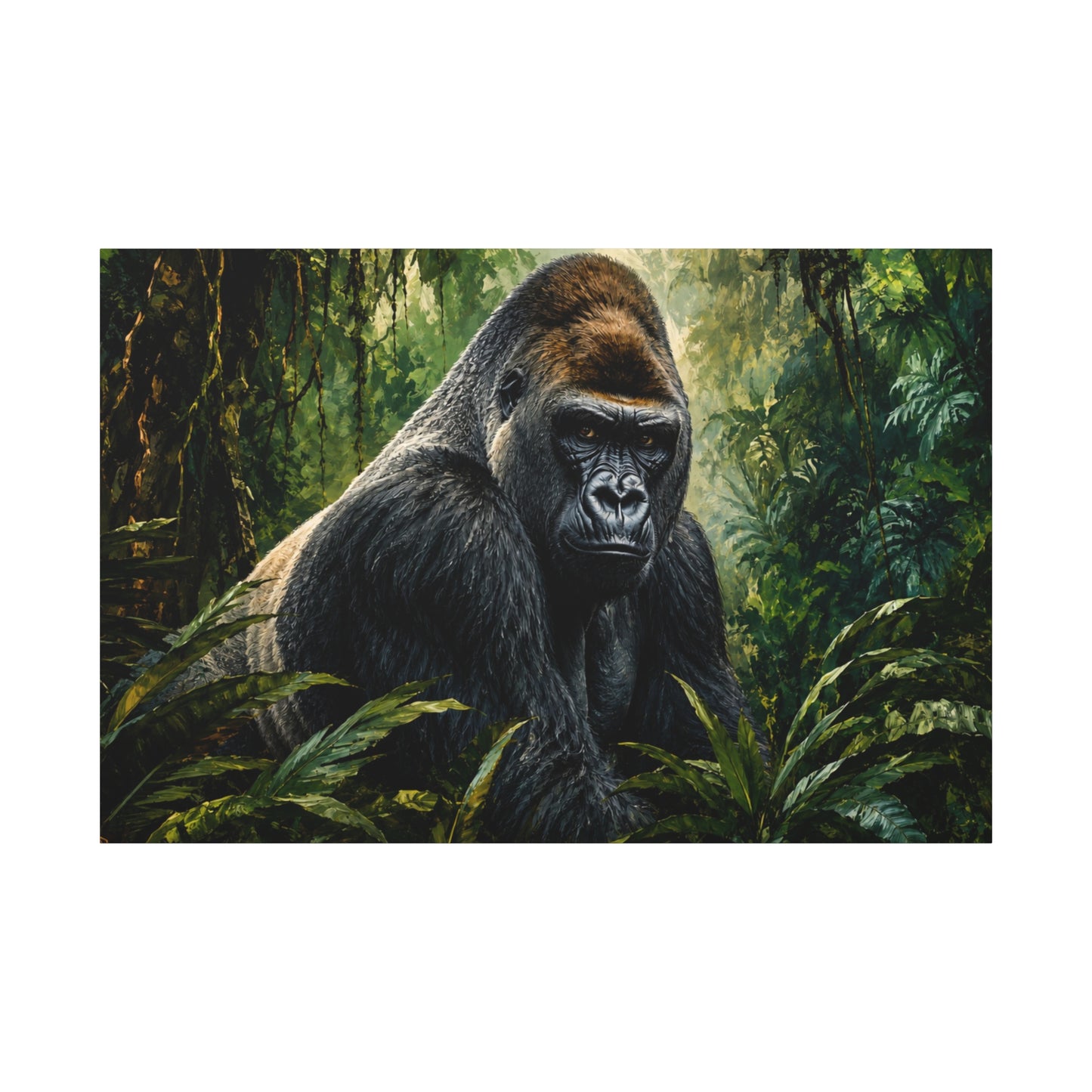 Gorilla Jungle Matte Canvas Print — Stretched Wall Art