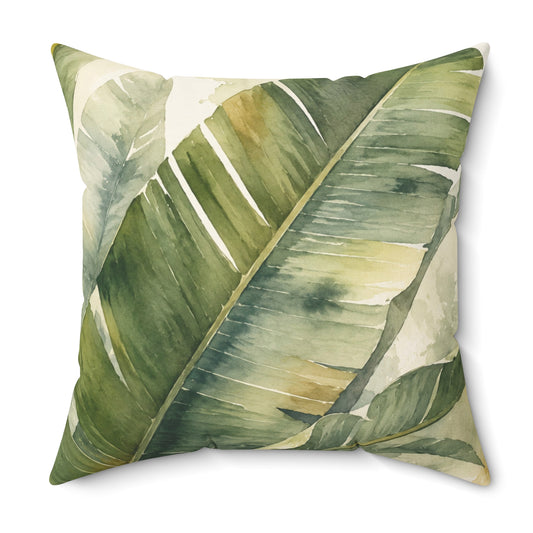 Tropical Banana Leaf Decorative Throw Pillow