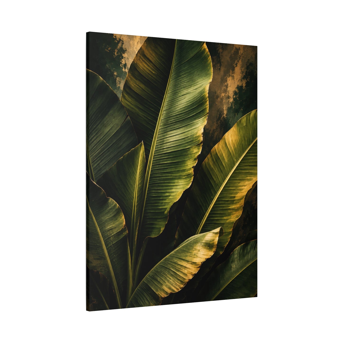 Tropical Banana Leaf Matte Canvas Wall Art – Green Botanical Stretched Print