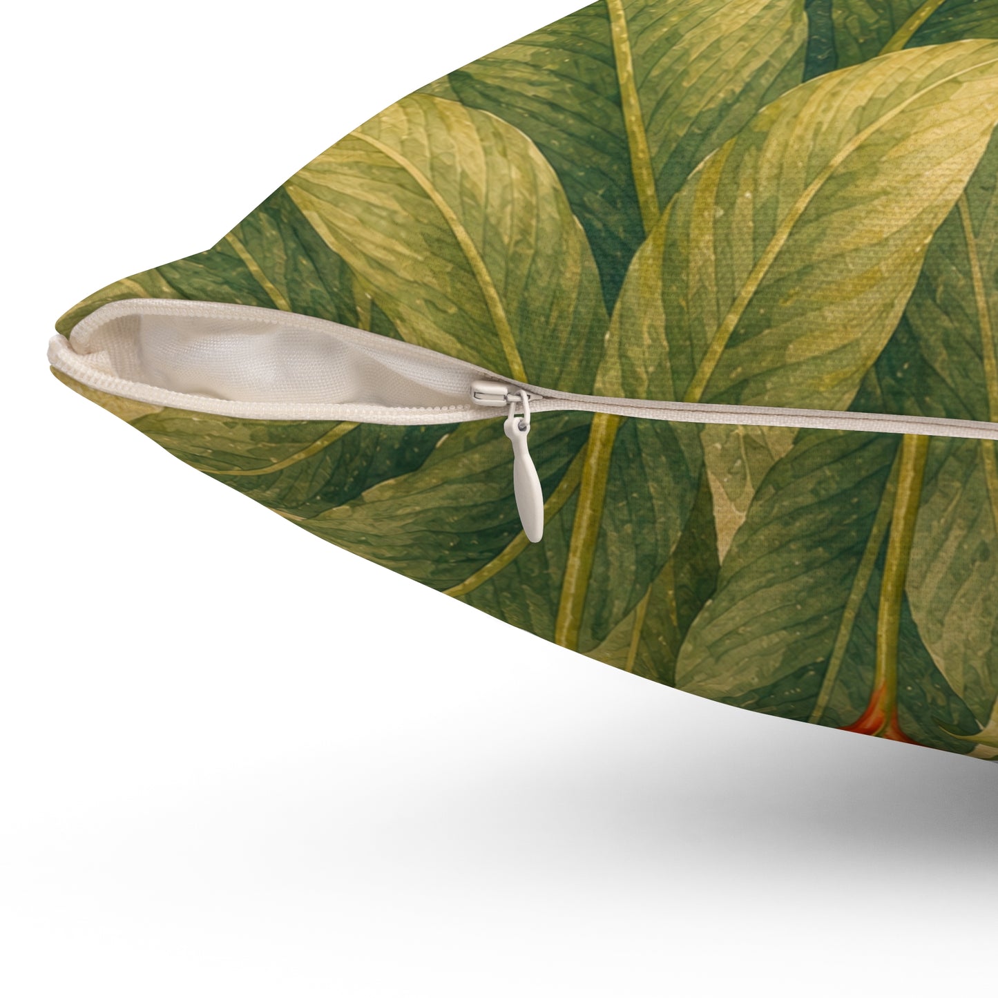 Tropical Heliconia Pillow — Botanical Square Throw Pillow