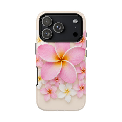Pink Plumeria Phone Case — Tropical Floral iPhone Protector