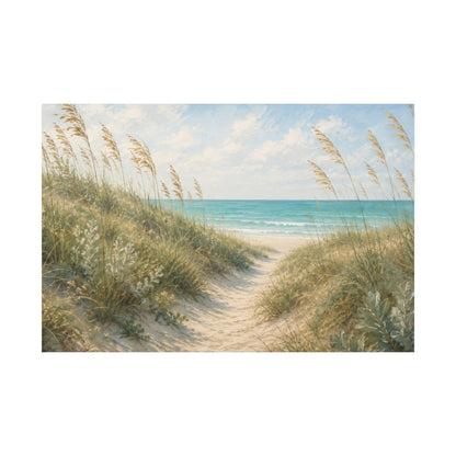 Coastal Dune Path Matte Canvas Print — Stretched Beach Wall Art