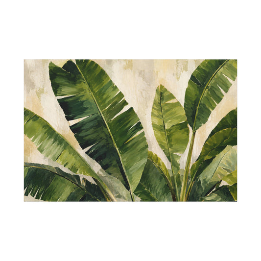 Tropical Banana Leaf Canvas Wall Art — Matte Stretched Canvas