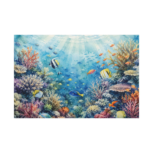 Underwater Coral Reef Canvas Print — Tropical Ocean Wall Art