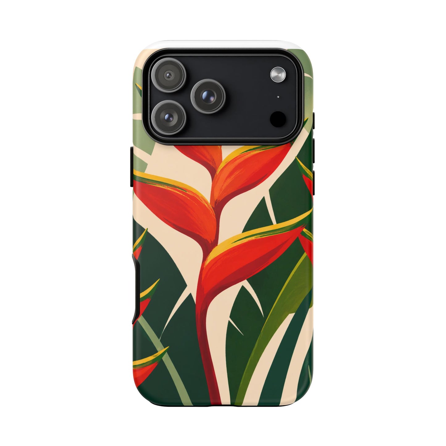 Tropical Heliconia Phone Case — Bold Red Floral Protective Cover