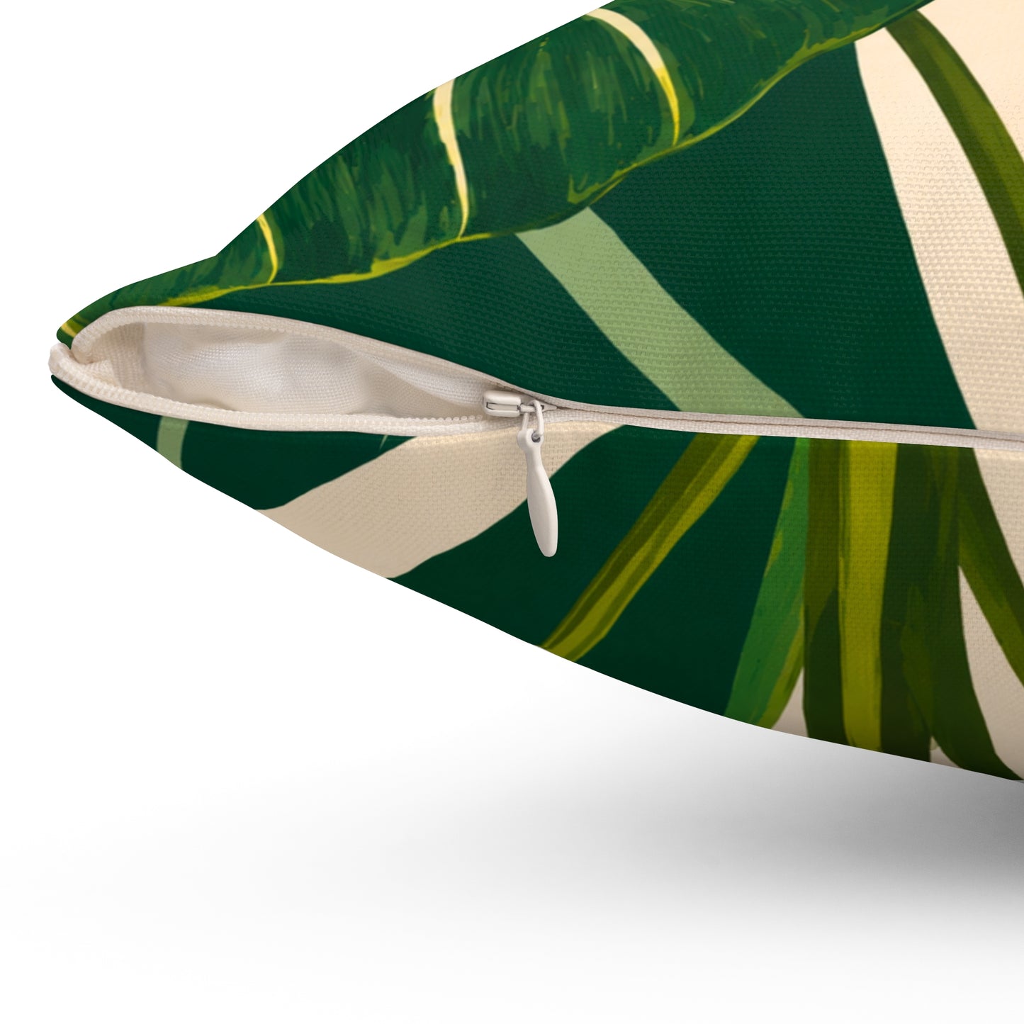 Tropical Alocasia Leaf Decorative Pillow — Green Botanical Throw Pillow