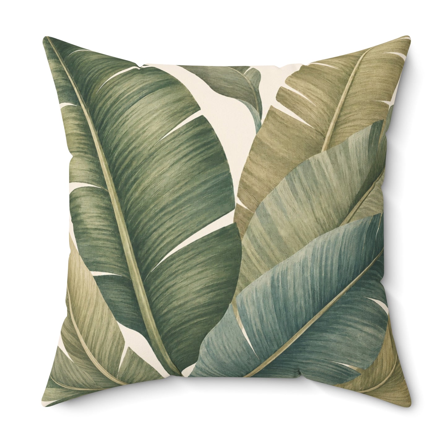 Tropical Banana Leaf Throw Pillow - Green Botanical Decorative Cushion