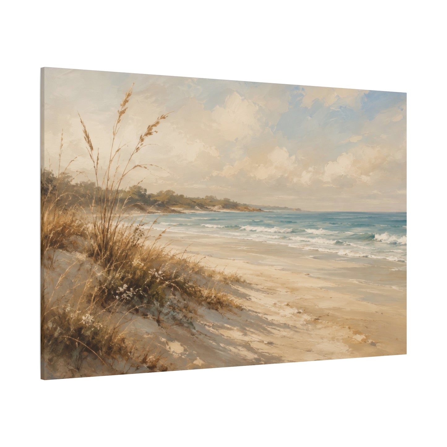 Seaside Dunes Matte Canvas Print — Coastal Beach Landscape Wall Art