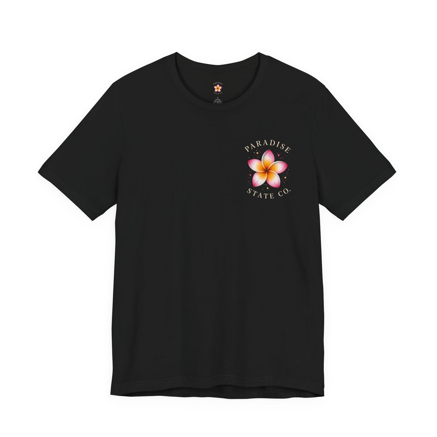 Frangipani Plumeria Tee — Floral 'Paradise State Co.' Graphic T‑Shirt