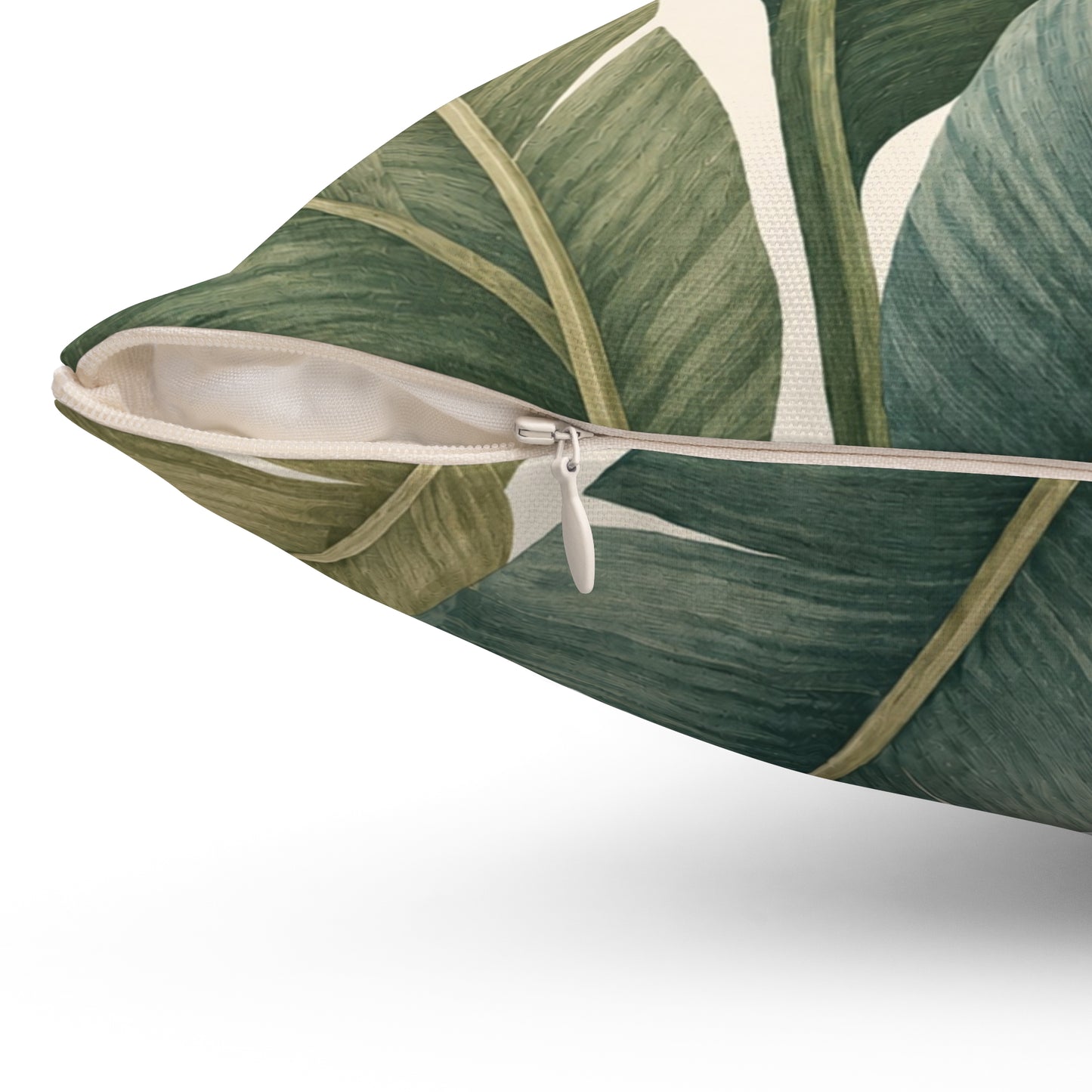 Tropical Banana Leaf Throw Pillow - Green Botanical Decorative Cushion