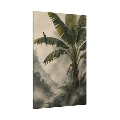 Tropical Banana Palm Canvas Wall Art — Vintage Jungle Mist Matte Print